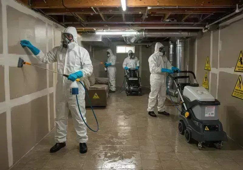 Basement Moisture Removal and Structural Drying process in East Point, GA